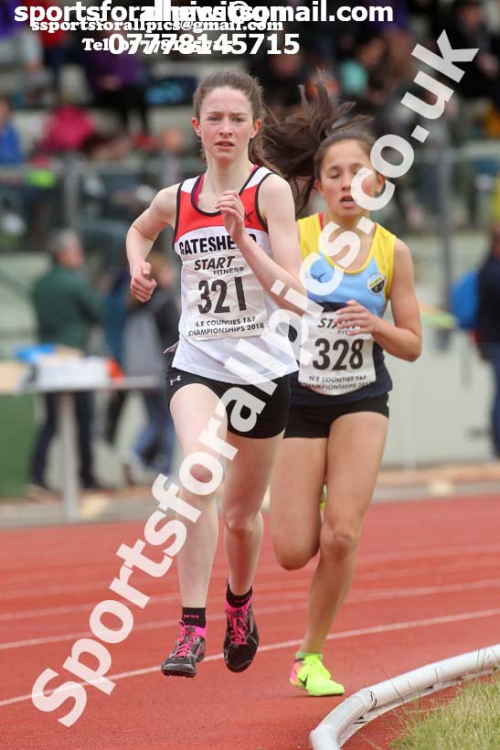 Girls under-15s and womens under-17s 3000 metres, North Eastern Track and Fields Champs., Middlesbrough. Photo: David T. Hewitson/Sports for All Pics